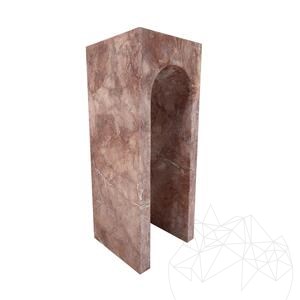 Petite console Archy en travertin rouge opium