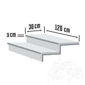 Rosalina Marble Polished Step, 120 x 30 x 3 cm