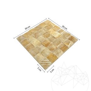 Mosaïque de pyramides polies en onyx miel, 5 x 5 cm