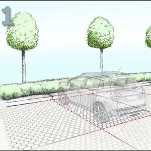 Marqueur de stationnement pour le paysage Système de conception d'espacement pour la stabilité du gravier