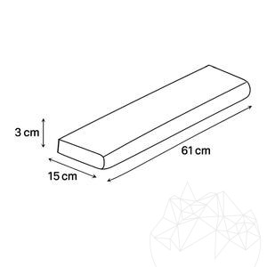 Bordure en travertin Silver standard antidérapante 3 x 15 x 61 cm - Finition vieillie Cross Cut