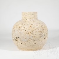 Vase en travertin Venetia Classic Riven, 30 x 30 x 30 cm