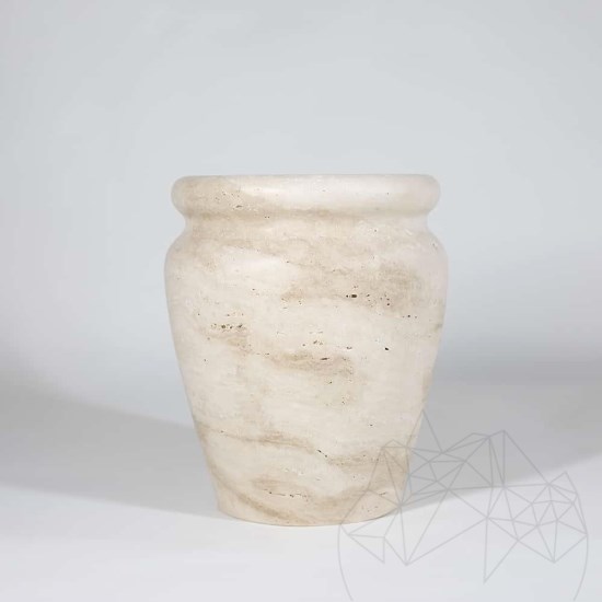 Vase en travertin Roma Classic, 30 x 25 x 25 cm