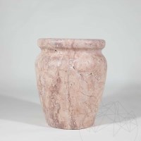 Autograph-Roma Decorative Red Opium Travertine Vase 30 x 25 x 25 cm 