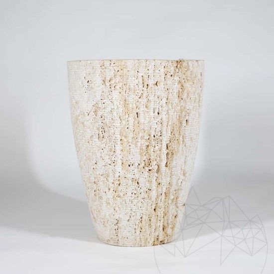 Romano Pot à fleurs en travertin Classic Riven, 40 x 30 x 30 cm