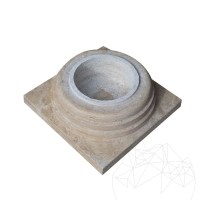 Base de colonne en travertin Romano Classic Riven, 60 x 60 x 20 cm