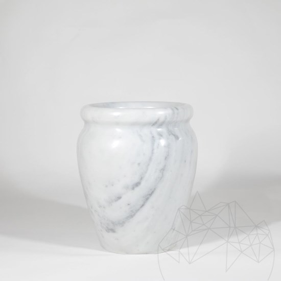 Vase en marbre blanc Roma, 30 x 25 x 25 cm