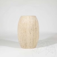 Vase en travertin Pisa Classic Riven, 30 x 20 x 20 cm