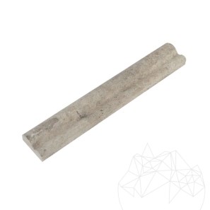 Bordure M4 en travertin argenté, 2 x 5 x 30.5 cm