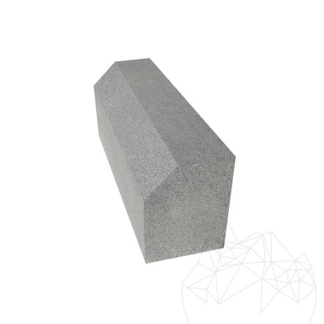 Pavé de basalte Black Beauty, coupe sciée + chanfrein 1L, 10 x 15 x 50 cm