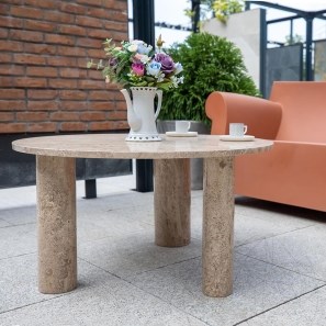 Table Autographe Café Travertin Latte