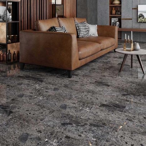 Marbre poli gris Ceppo, 61 x 30.5 x 1.2 cm