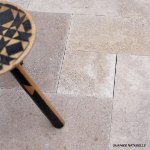 Latte PREMIUM Travertin Tumbled French Pattern Set, 1.2 cm