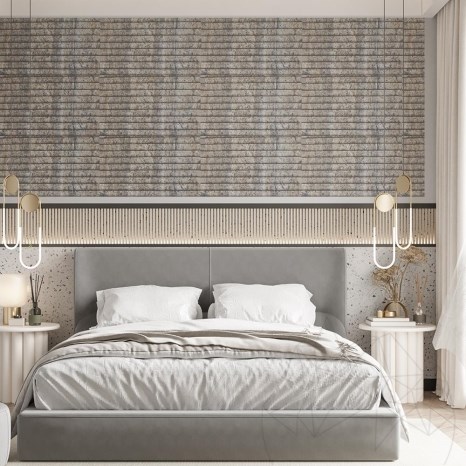 Travertin argenté ondulé, 120 x 60 x 2 cm