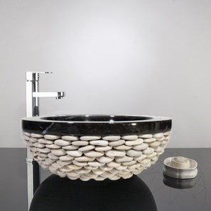 Lavabo, Galets de Marbre Noirs