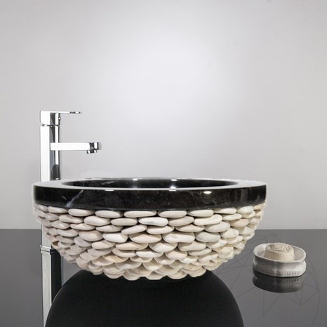 Lavabo, Galets de Marbre Noirs