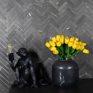 Vase autographe Bari Marbre Nero, 20 x 19 cm