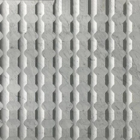 Dalle Carrara White Stud M Design 2CM