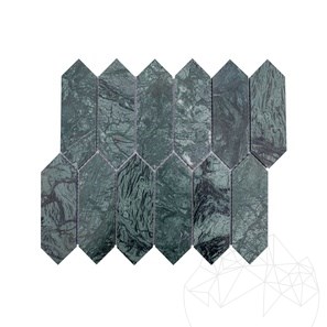 Mosaïque en marbre poli Teos Pillar, 30.5 x 28 cm