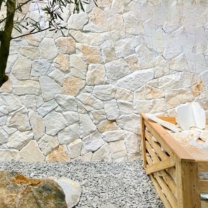 Face rocheuse Vintage Thasos Marbre Poligonal