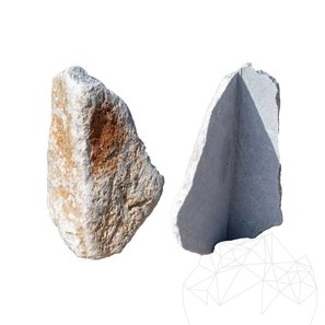 Face rocheuse Tom Marbre polygonal (Pièce d'angle)