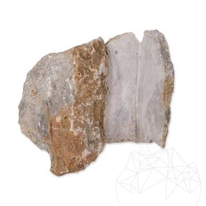 Marbre polygonal gris Rock Face (pièce d'angle)