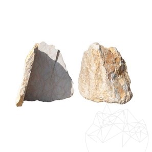 Marbre polygonal jaune de la paroi rocheuse (pièce d'angle)
