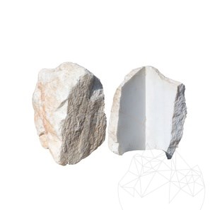 Face rocheuse Vintage Thasos Marbre polygonal (Pièce d'angle)