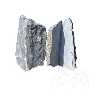 Marbre polygonal noir Rock Face (pièce d'angle)