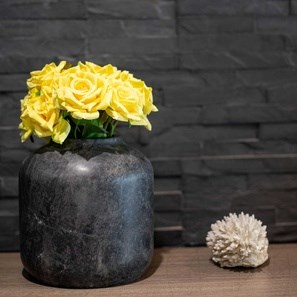 Vase décoratif en marbre gris Ceppo Autograph-Bari, 20 x 19 cm