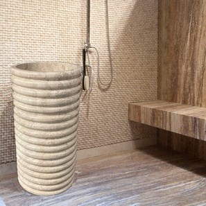 Lavabo de salle de bain - Latte Travertin SP-23