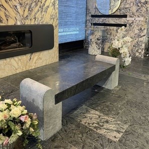 Banc de jardin en marbre Romano Ceppo, 165 x 40 x 50 cm