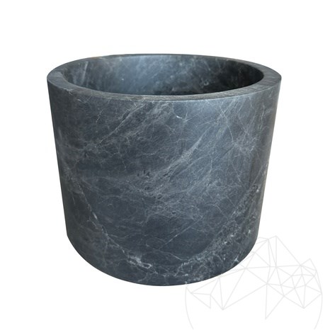 Poubelle Ceppo en marbre gris, 26.5 x 20 cm