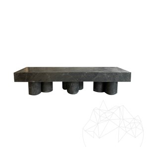 PureMess Banc de jardin en marbre Ceppo, 180 x 50 x 44 cm