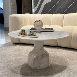 Table basse en marbre Volakas Moon