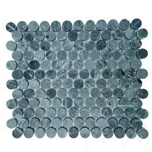 Mosaïque Penny Teos Vert Marbre, 30.5 x 28 cm