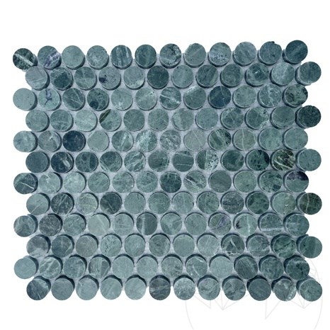 Mosaïque Penny Teos Vert Marbre, 30.5 x 28 cm