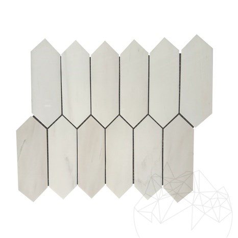 Mosaïque de pilier polie en dolomite ambre calacatta 30.5 x 28 cm