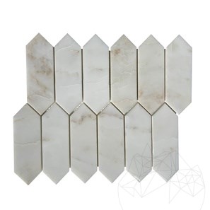 Mosaïque de pilier en marbre poli Arabescato Oro 30.5 x 28 cm