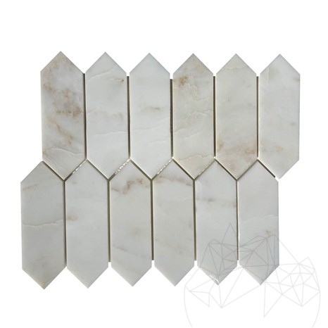 Mosaïque de pilier en marbre poli Arabescato Oro 30.5 x 28 cm