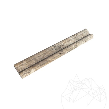 Travertin argenté M17 Bordure 4.8 x 30.5 cm