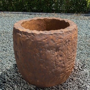 Jardinière en pierre calcaire - Jardinière en pierre naturelle pour fleurs et arbres d'ornement, intérieur/extérieur, 75 x 75 x 70 cm