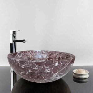 Lavabo de salle de bain - Marbre Rosso Levanto RS-5, 42 x 15 cm