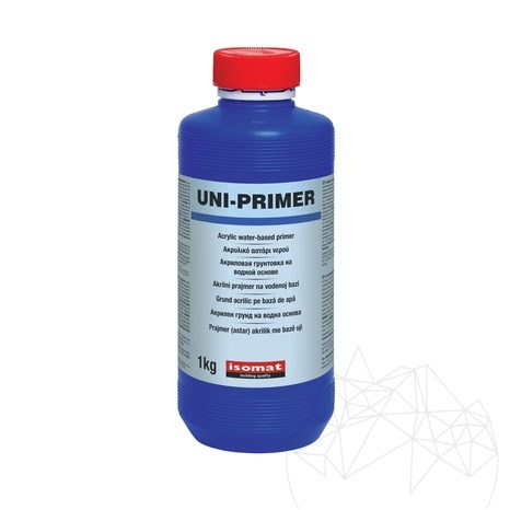 ISOMAT Uni-Primer – Primaire d’adhérence acrylique pour marbre, grès cérame et pierre naturelle (intérieur/extérieur), 1 kg