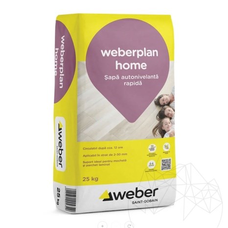 Chape autonivelante Weberfloor Home, couche 2–30 mm, gris, 25 kg