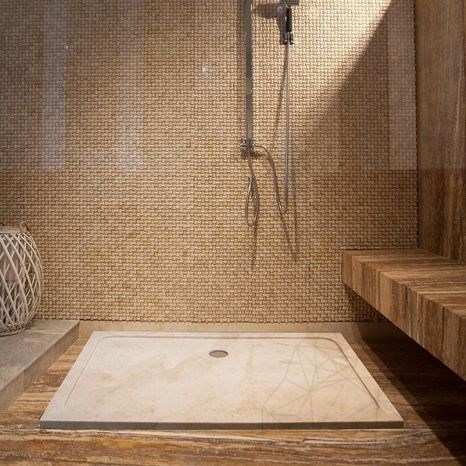 Receveur de douche, Marbre Cappuccino ULTRA FLAT, 120 x 80 x 3 cm