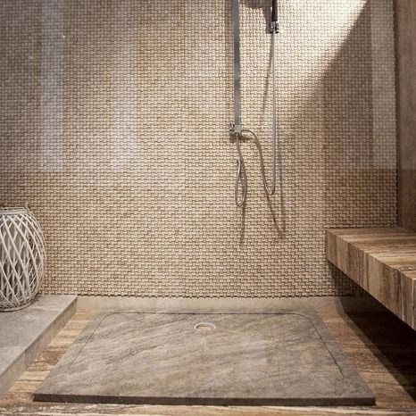 Receveur de douche, Travertin Argenté ULTRA FLAT, 120 x 80 x 3 cm