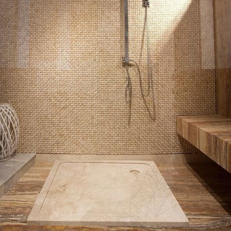 Receveur de douche, Marbre Cappuccino ULTRA FLAT, 90 x 90 cm x 3 cm