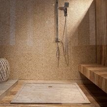 Receveur de douche, Travertin Latte ULTRA FLAT, 120 x 80 x 3 cm