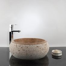 Lavabo de salle de bain, Travertin Latte RS-24